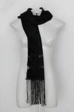 Cachecol feminino preto com franja 