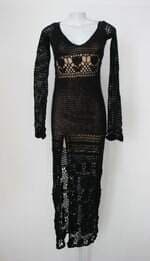 Vestido ferrnanda mutton feminino preto com meio forro