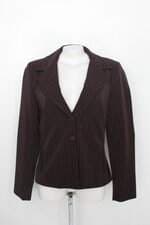 Blazer fashion chic feminino marrom risca giz