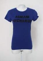 Camiseta armani exchance feminina azul com Aplique