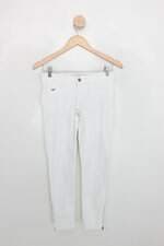 Calça de sarja hollister feminina off-white com Bordado