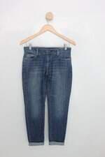 Calça Jeans hollister feminina azul com acabamento estonado