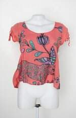 Blusa colcci feminina coral estampada
