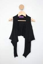 Colete de lurex mini zen infantil preto com fios metalizados