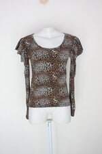 Blusa feminina estampada com manga bufante 
