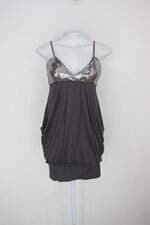 Vestido lvl x feminino cinza com Paetê e Bojo