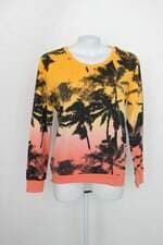 Moletom feminino amarelo e laranja estampado