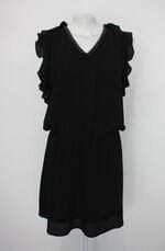 Vestido liritty feminino preto com Aplique
