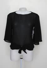 Blusa transparência riachuelo feminina preta 
