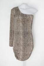Vestido dwz feminino estampa de cobra com drapeado