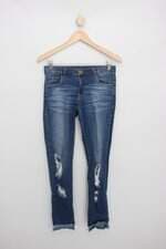 Calça jeans destroyed le blog feminina azul denim