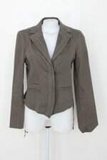Blazer shoulder feminino marrom listrado