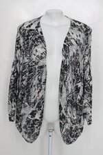 Cardigan de viscosw feminino cinza estampado brilhante