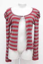 Cardigã Listrado Vermelho e Cinza Zephyrus