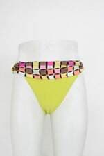 Calcinha de biquíni líquido feminina verde limão estampada