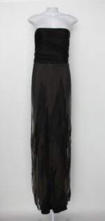 Vestido de Festa demi queiróz feminina preto e marrom com Bojo