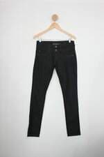 Calça Jeans riachuelo feminina preta com Aplique nos bolsos
