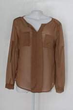 Blusa feminina bege com Transparência