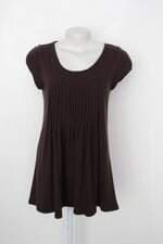 Blusa sencimix feminina marrom com nervuras 