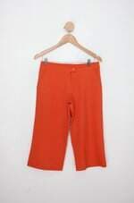 Calça de tecido feminina laranja