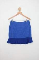 Saia feminina azul com Babado e Com forro