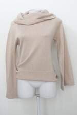 Blusa de tricot marisa feminina bege com brilho prata