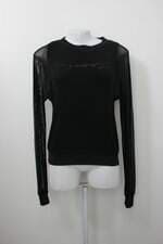Blusa sobreposta carmim feminina preta com Silk e Tule
