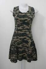 Vestido daslu feminino verde estampado