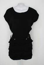 Vestido pynablu feminino preto com Recortes e Com forro