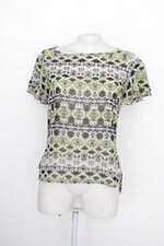 Blusa doce flor feminina estampada colorida com Barra Mullet e Transparência