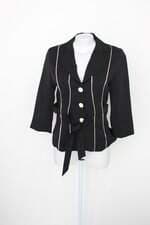 Blazer barred's feminino preto