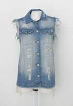 Colete jeans feminino azul