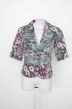 Blazer via eme feminino verde florido 