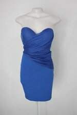 Vestido coca-cola feminino azul com Drapeado e Bojo