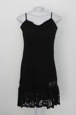 Vestido de renda art livre feminino preto com Babado