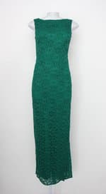 Vestido carolina herrera feminino de renda verde com forro