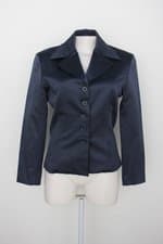 Blazer simulassão feminino azul com ombreiras