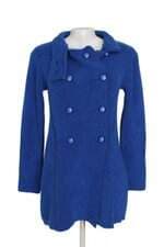 Casaco de tricô feminino azul