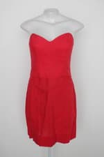 Vestido tomara que caia feminino vermelho com meio forro