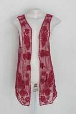 Colete de tricot feminino vermelho