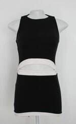 Vestido siss feminino preto e branco com Recortes