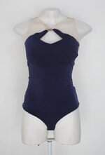 Body trimix feminina azul com Tule