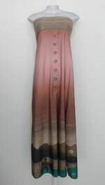 Vestido tomara que caia santíssima feminino estampado com fenda