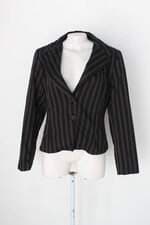Blazer barred's feminino preto com  forro
