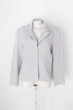 Blazer simulassão feminina cinza com  forro