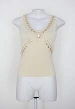 Blusa feminina bege com Aplique