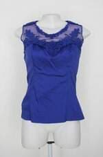 Blusa la muse feminina azul com Renda