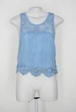 Regata ms feminina azul com Bordado