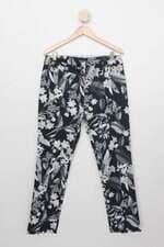 Calça de sarja simulassão feminina estampada com Fendas em zíper
