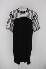 Vestido triton feminino preto e branco